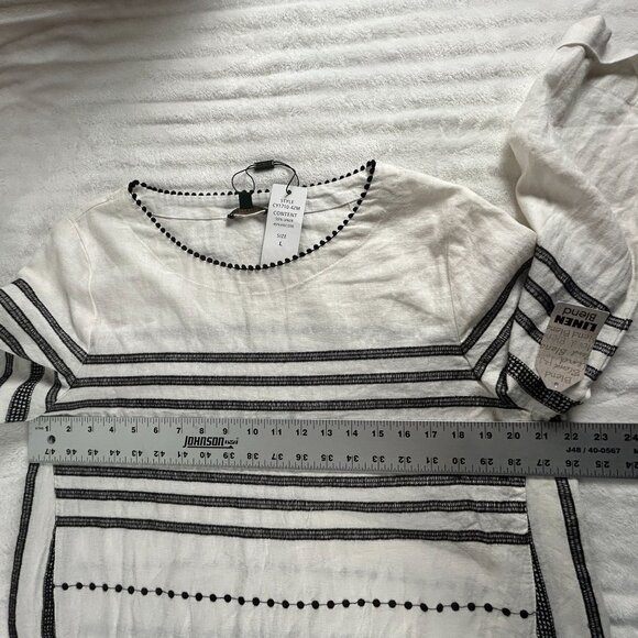 For Cynthia Womens Embroidered Linen Blend 3/4 Sleeve Shift Dress Large New $120 - Picture 6 of 10